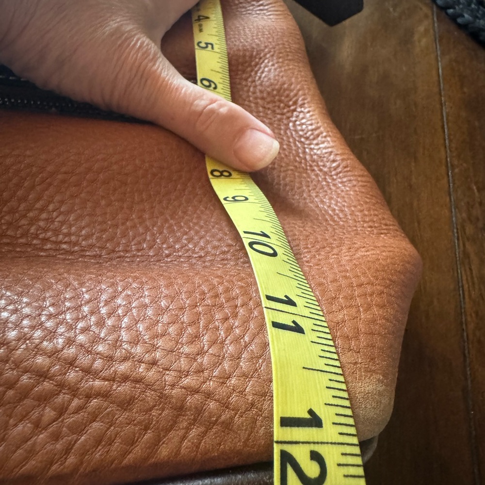 Dooney & Bourke Embossed Logo Pebbled Leather Shoulder Bag - Brown - Picture 8 of 13